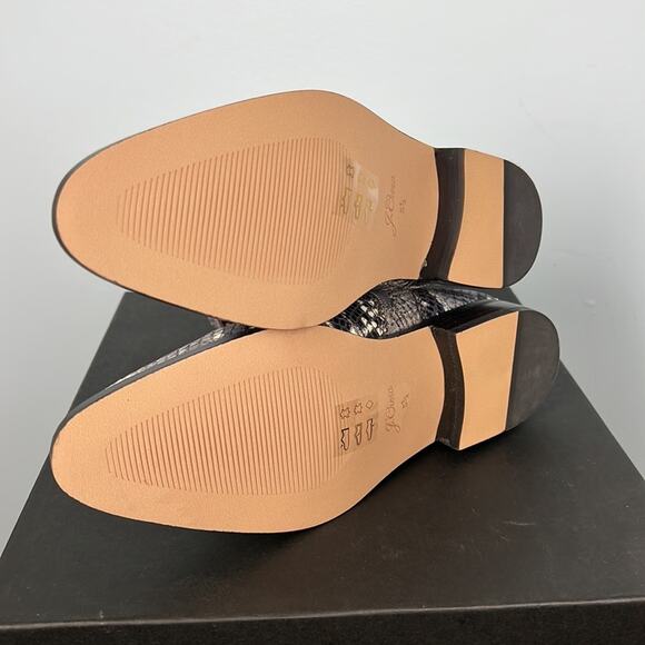 J.Crew multi buckle leather snakeskin booties new in box size 5.5 - Picture 6 of 6